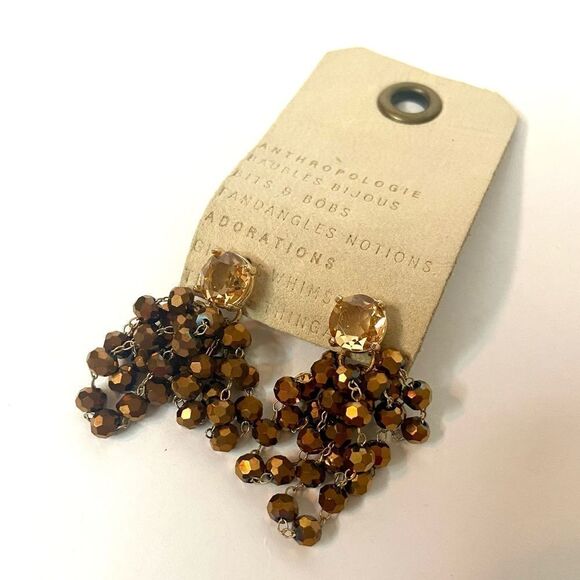NWT Anthropologie Waterfall Beaded Drop Earrings - Picture 5 of 7